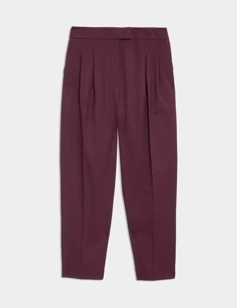 Wool Rich Tapered Ankle Grazer Trousers