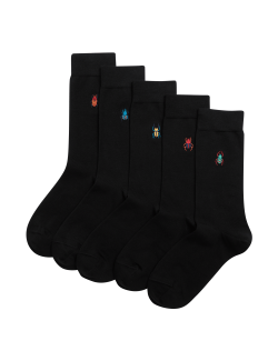 5pk Cool & Fresh™ Bug Cotton Rich Socks