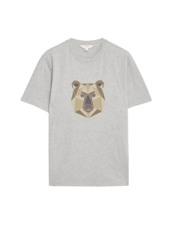 Pure Cotton Bear Graphic T-shirt