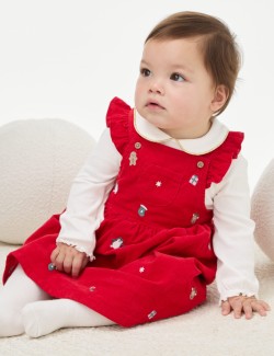 3pc Cotton Rich Christmas Outfit (0-3 Yrs)