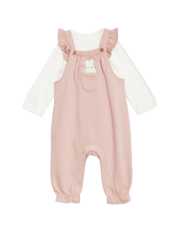 2pc Cotton Rich Dungarees (0-3 Yrs)