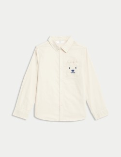 Pure Cotton Bear Pocket Oxford Shirt (2-8 Yrs)