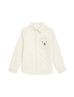 Pure Cotton Bear Pocket Oxford Shirt (2-8 Yrs)