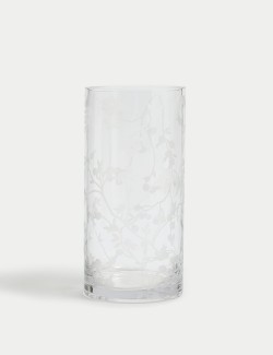 Cherry Blossom Glass Cylinder Vase