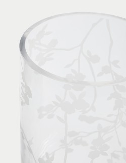 Cherry Blossom Glass Cylinder Vase