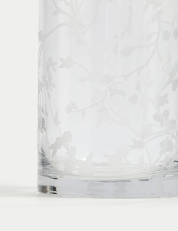 Cherry Blossom Glass Cylinder Vase