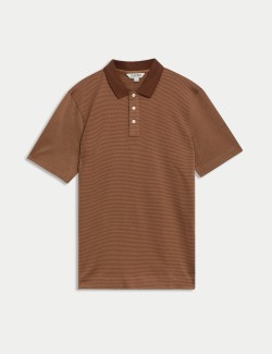 Pure Cotton Textured Polo Shirt