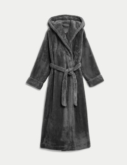 Fleece Hooded Dressing Gown