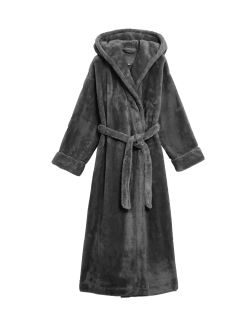 Fleece Hooded Dressing Gown