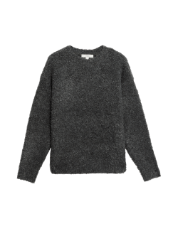 Textured Crew Neck Relaxed Jumper