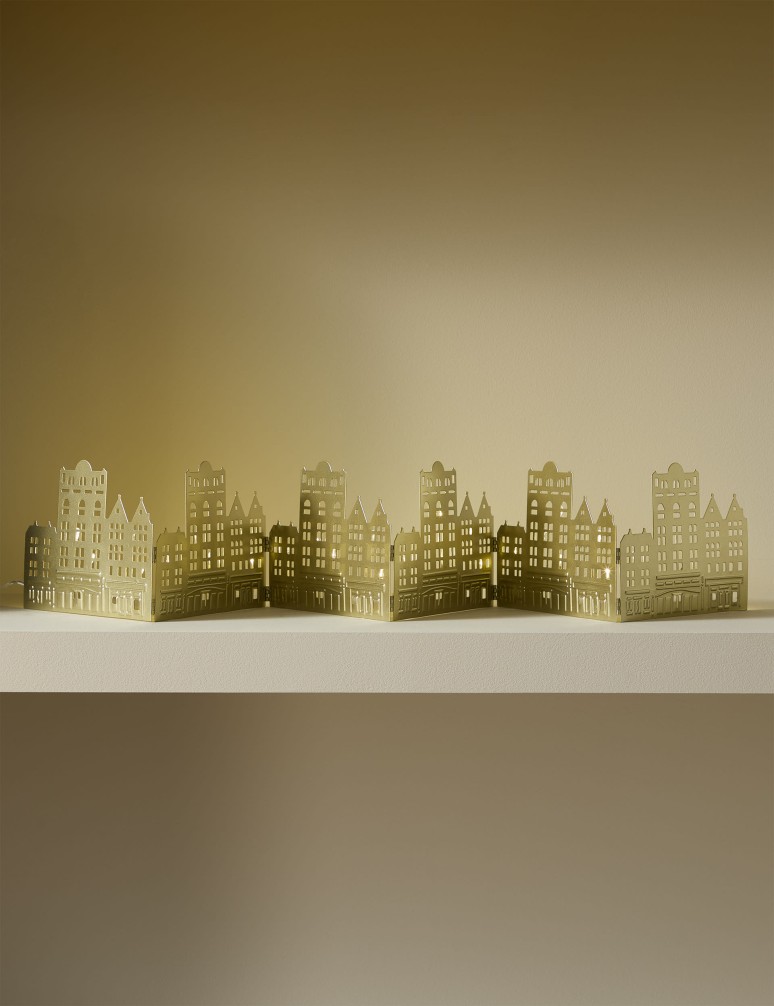 Light Up Metal Townhouse Window Decoration