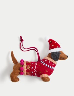 Felt Sausage Dog Hanging Decoration