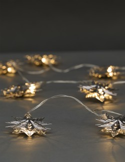 Pre-Lit Silver Snowflake Garland