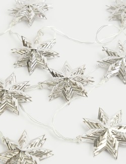 Pre-Lit Silver Snowflake Garland