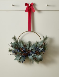 Pine Cone Half Ring Wreath