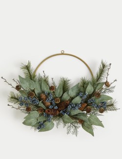 Pine Cone Half Ring Wreath