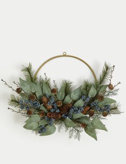 Pine Cone Half Ring Wreath