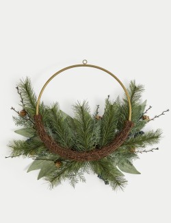 Pine Cone Half Ring Wreath