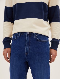 Strečové džíny se zúženými nohavicemi a vysokým podílem bavlny