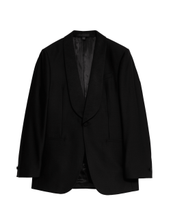 Regular Fit British Pure Wool Tuxedo Jacket