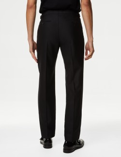 Regular Fit British Pure Wool Tuxedo Trousers