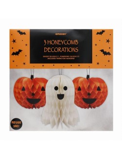 Sada 3 halloweenských dekorací z papíru