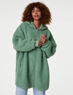 Teddy Fleece Hooded Lounge Cardigan