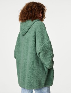 Teddy Fleece Hooded Lounge Cardigan