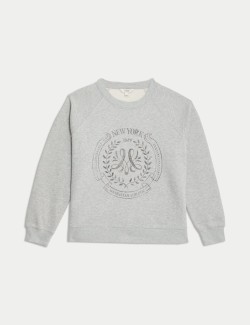 Pure Cotton Slogan Sweatshirt