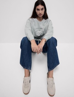 Pure Cotton Slogan Sweatshirt