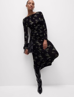 Jersey Printed Midaxi Column Dress