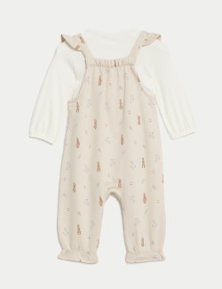 Cotton Rich Peter Rabbit™ Dungaree Outfit (0-3 Yrs)