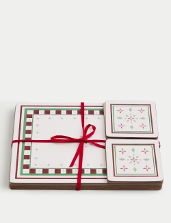 Set of 4 Festive Placemats & Coasters