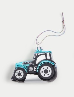 Glass Tractor Hanging Decoration