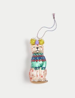 Glass Party Leopard Hanging Decoration