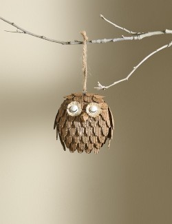 Glitter Paper Owl Hanging Decoration