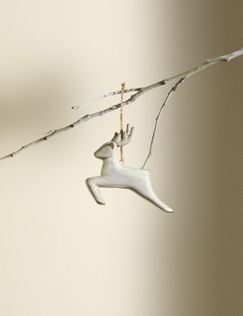 Ceramic Hanging Stag Tree Decoration