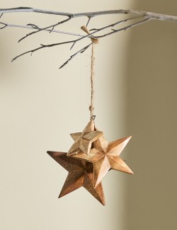 Wooden Hanging Star Tree Decoration