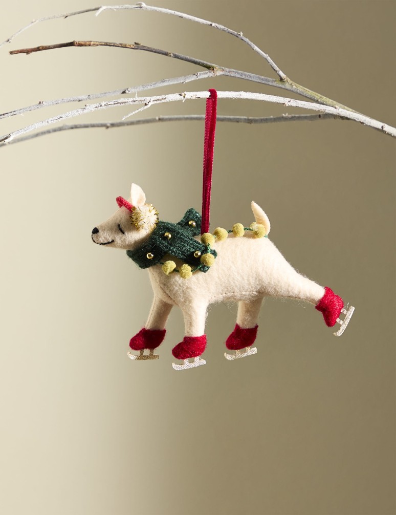 Felt Skating Dog Hanging Decoration