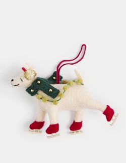 Felt Skating Dog Hanging Decoration