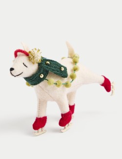 Felt Skating Dog Hanging Decoration