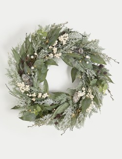 Pre-Lit Frosted Wreath