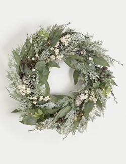 Pre-Lit Frosted Wreath