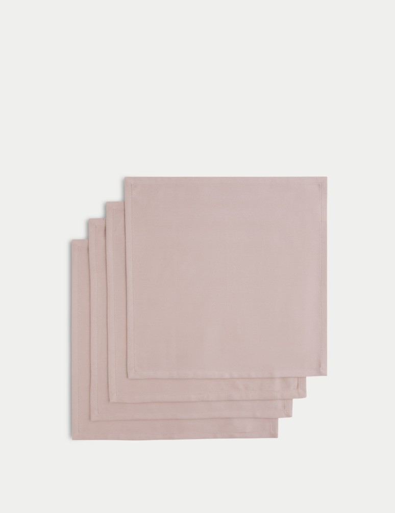 Set of 4 Pure Cotton Sateen Napkins