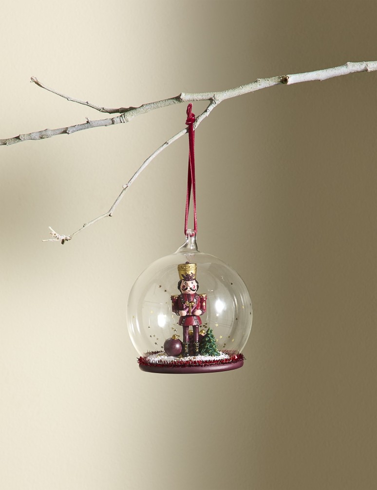 Hanging Nutcracker Cloche Decoration