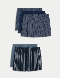 5pk Pure Cotton StayNew™ Woven Boxers