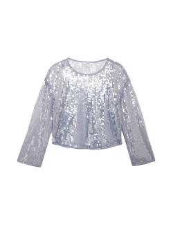 Sequin Round Neck Blouse