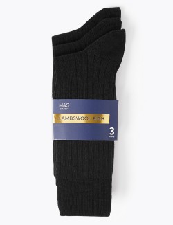 3pk Lambswool Smart Socks