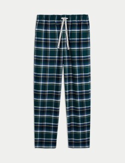 Pure Cotton Checked Loungewear Bottoms