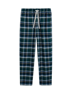 Pure Cotton Checked Loungewear Bottoms